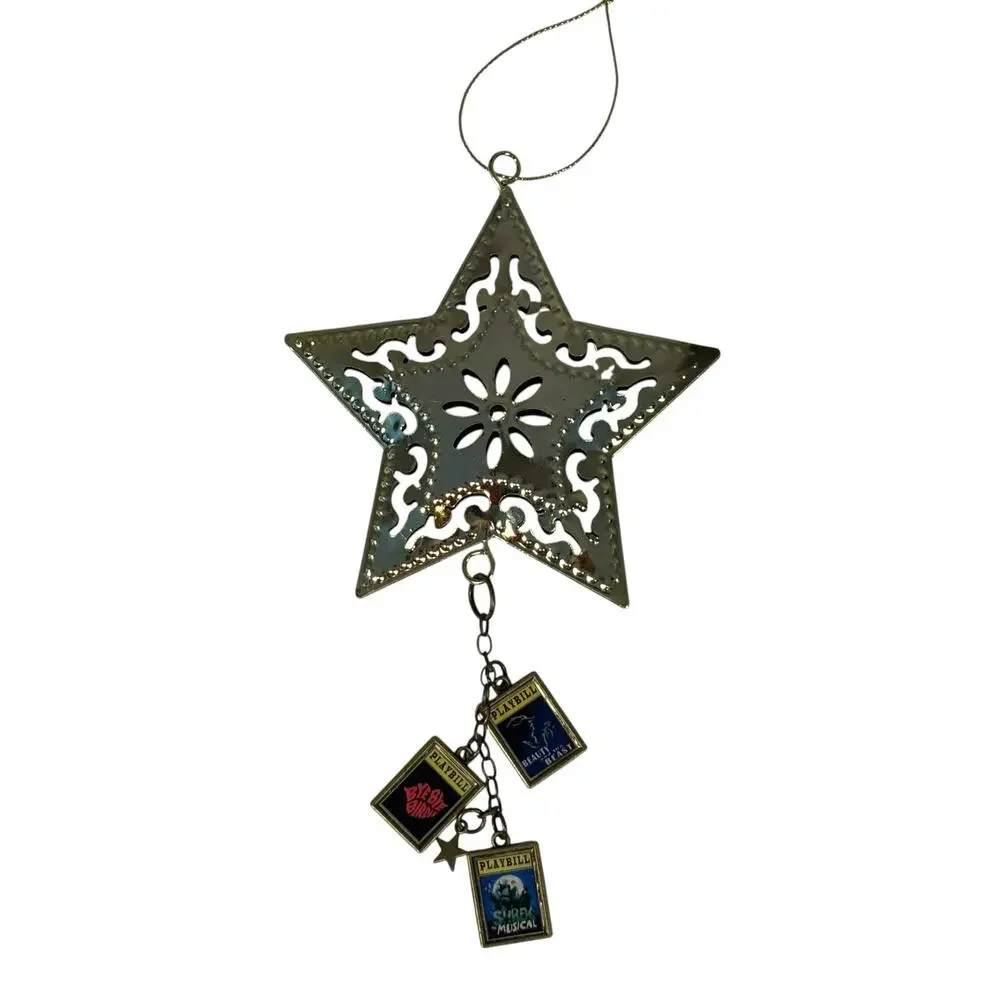 Broadway Playbill Beauty Beast Bye Bye Birdie Shrek Gold Star Christmas Ornament